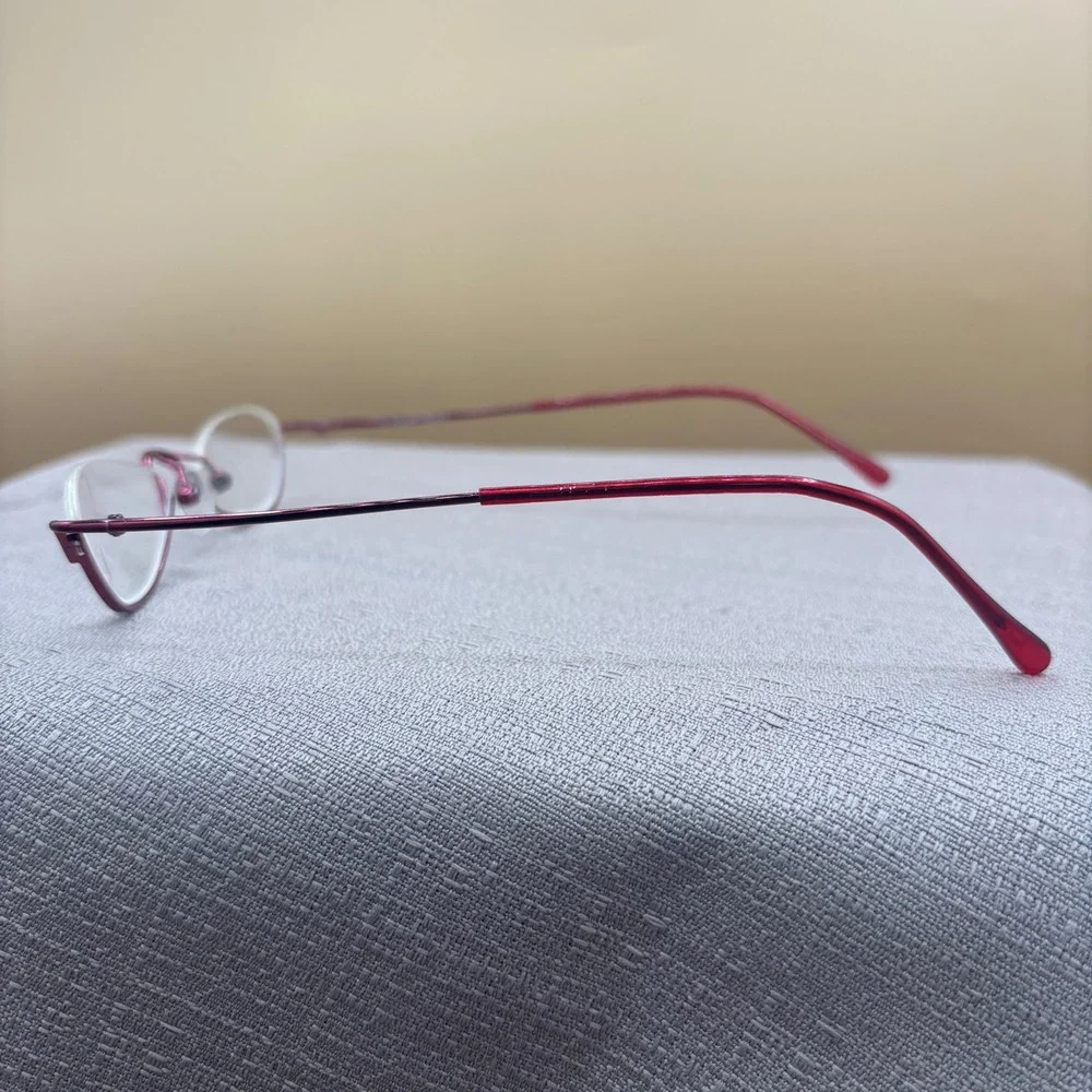 Ellen Tracy ET3016 Burgundy Cat Eye Half Rim Eyeglasses Frames 47-21-140